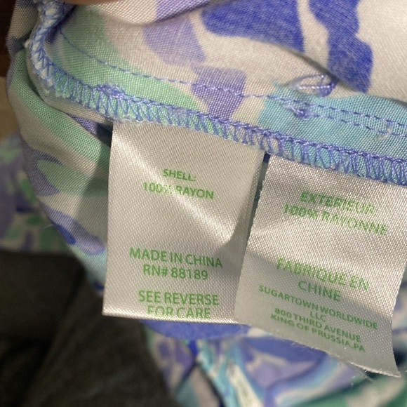 Lilly Pulitzer Strapless Emiko Blue Green & Purple Jumpsuit Romper Size Small - Picture 7 of 8